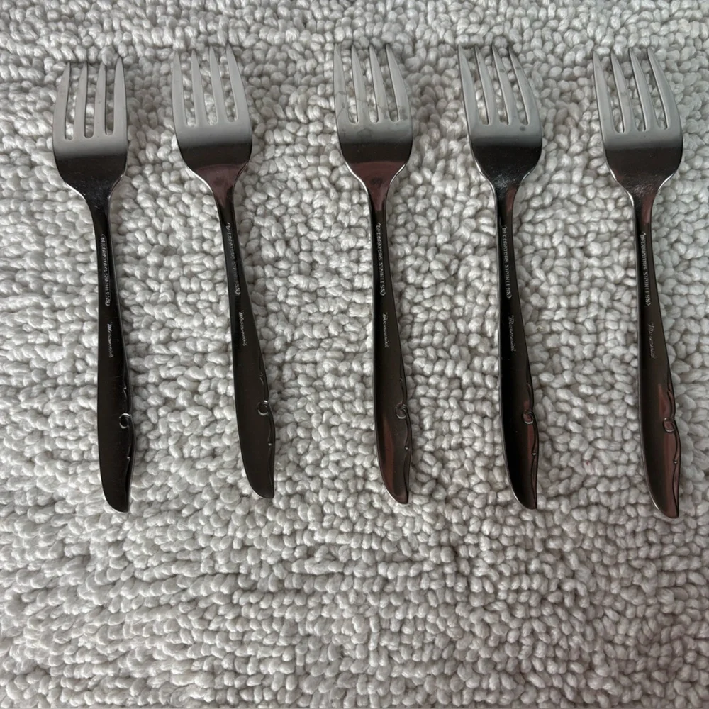 Oneida Decorators Mermaid Stainless Steel Salad Forks Flatware‎ 5pcs